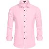 imageUOUA Mens Button Down Short Sleeve Dress Shirts Wrinkle Free Business Shirt Summer Casual TopC3pink