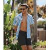 imageUOUA Mens Hawaiian Shirt Short Sleeve Flamingo Button Down Shirts Summer Tropical Printed Beach TopsBlueflower
