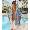 imageUOUA Mens Hawaiian Shirt Short Sleeve Flamingo Button Down Shirts Summer Tropical Printed Beach TopsBlueflower