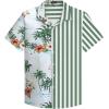 imageUOUA Mens Hawaiian Shirt Short Sleeve Flamingo Button Down Shirts Summer Tropical Printed Beach TopsGreencoco