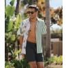 imageUOUA Mens Hawaiian Shirt Short Sleeve Flamingo Button Down Shirts Summer Tropical Printed Beach TopsGreencoco