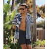 imageUOUA Mens Hawaiian Shirt Short Sleeve Flamingo Button Down Shirts Summer Tropical Printed Beach TopsNavywhiteflower
