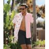 imageUOUA Mens Hawaiian Shirt Short Sleeve Flamingo Button Down Shirts Summer Tropical Printed Beach TopsPinkflamingo