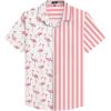 imageUOUA Mens Hawaiian Shirt Short Sleeve Flamingo Button Down Shirts Summer Tropical Printed Beach TopsPinkflamingo