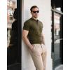 imageUOUA Mens Henley Shirts Short Sleeve Casual TShirts Cotton Basic Tops01 Army Green