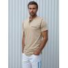 imageUOUA Mens Henley Shirts Short Sleeve Casual TShirts Cotton Basic Tops01 Khaki