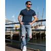 imageUOUA Mens Henley Shirts Short Sleeve Casual TShirts Cotton Basic Tops01 Navy Blue