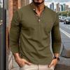 imageUOUA Mens Henley Shirts Short Sleeve Casual TShirts Cotton Basic Tops02 Army Green