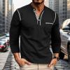 imageUOUA Mens Henley Shirts Short Sleeve Casual TShirts Cotton Basic Tops02 Black