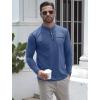 imageUOUA Mens Henley Shirts Short Sleeve Casual TShirts Cotton Basic Tops02 Lake Blue