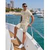 imageUOUA Mens Short Sets 2 Piece Summer Outfits Casual Short Sleeve CrewNeck Shirts ampamp Shorts Track Suit Jogging LoungewearBeige