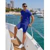 imageUOUA Mens Short Sets 2 Piece Summer Outfits Casual Short Sleeve CrewNeck Shirts ampamp Shorts Track Suit Jogging LoungewearBlue