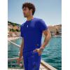 imageUOUA Mens Short Sets 2 Piece Summer Outfits Casual Short Sleeve CrewNeck Shirts ampamp Shorts Track Suit Jogging LoungewearBlue