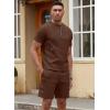 imageUOUA Mens Short Sets 2 Piece Summer Outfits Casual Short Sleeve CrewNeck Shirts ampamp Shorts Track Suit Jogging LoungewearBrown