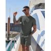 imageUOUA Mens Short Sets 2 Piece Summer Outfits Casual Short Sleeve CrewNeck Shirts ampamp Shorts Track Suit Jogging LoungewearDark Grey