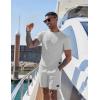 imageUOUA Mens Short Sets 2 Piece Summer Outfits Casual Short Sleeve CrewNeck Shirts ampamp Shorts Track Suit Jogging LoungewearGrey