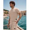 imageUOUA Mens Short Sets 2 Piece Summer Outfits Casual Short Sleeve CrewNeck Shirts ampamp Shorts Track Suit Jogging LoungewearKhaki