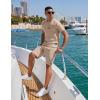 imageUOUA Mens Short Sets 2 Piece Summer Outfits Casual Short Sleeve CrewNeck Shirts ampamp Shorts Track Suit Jogging LoungewearKhaki