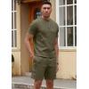 imageUOUA Mens Short Sets 2 Piece Summer Outfits Casual Short Sleeve CrewNeck Shirts ampamp Shorts Track Suit Jogging LoungewearOlive