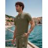 imageUOUA Mens Short Sets 2 Piece Summer Outfits Casual Short Sleeve CrewNeck Shirts ampamp Shorts Track Suit Jogging LoungewearOlive