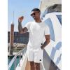 imageUOUA Mens Short Sets 2 Piece Summer Outfits Casual Short Sleeve CrewNeck Shirts ampamp Shorts Track Suit Jogging LoungewearWhite