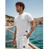 imageUOUA Mens Short Sets 2 Piece Summer Outfits Casual Short Sleeve CrewNeck Shirts ampamp Shorts Track Suit Jogging LoungewearWhite