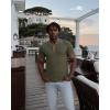 imageUOUA Mens Short Sleeve Henley Shirts Casual Comfortable Cotton TShirt Raglan Sleeve Summer Vintage Button Tops01 Army Green
