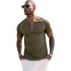 imageUOUA Mens Short Sleeve Henley Shirts Casual Comfortable Cotton TShirt Raglan Sleeve Summer Vintage Button Tops01 Army Green