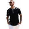 imageUOUA Mens Short Sleeve Henley Shirts Casual Comfortable Cotton TShirt Raglan Sleeve Summer Vintage Button Tops01 Black