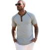 imageUOUA Mens Short Sleeve Henley Shirts Casual Comfortable Cotton TShirt Raglan Sleeve Summer Vintage Button Tops01 Dark Grey