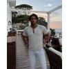 imageUOUA Mens Short Sleeve Henley Shirts Casual Comfortable Cotton TShirt Raglan Sleeve Summer Vintage Button Tops01 Dark Grey