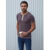 imageUOUA Mens Short Sleeve Henley Shirts Casual Comfortable Cotton TShirt Raglan Sleeve Summer Vintage Button Tops01 Grey