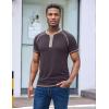 imageUOUA Mens Short Sleeve Henley Shirts Casual Comfortable Cotton TShirt Raglan Sleeve Summer Vintage Button Tops01 Grey