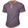 imageUOUA Mens Short Sleeve Henley Shirts Casual Comfortable Cotton TShirt Raglan Sleeve Summer Vintage Button Tops01 Grey