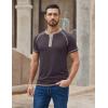 imageUOUA Mens Short Sleeve Henley Shirts Casual Comfortable Cotton TShirt Raglan Sleeve Summer Vintage Button Tops01 Grey