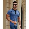 imageUOUA Mens Short Sleeve Henley Shirts Casual Comfortable Cotton TShirt Raglan Sleeve Summer Vintage Button Tops01 Lake Blue