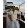 imageUOUA Mens Short Sleeve Henley Shirts Casual Comfortable Cotton TShirt Raglan Sleeve Summer Vintage Button Tops01 Lightkhaki