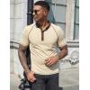 imageUOUA Mens Short Sleeve Henley Shirts Casual Comfortable Cotton TShirt Raglan Sleeve Summer Vintage Button Tops01 Lightkhaki