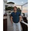 imageUOUA Mens Short Sleeve Henley Shirts Casual Comfortable Cotton TShirt Raglan Sleeve Summer Vintage Button Tops01 Navy