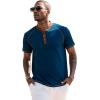 imageUOUA Mens Short Sleeve Henley Shirts Casual Comfortable Cotton TShirt Raglan Sleeve Summer Vintage Button Tops01 Navy