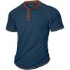 imageUOUA Mens Short Sleeve Henley Shirts Casual Comfortable Cotton TShirt Raglan Sleeve Summer Vintage Button Tops01 Navy
