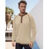 imageUOUA Mens Short Sleeve Henley Shirts Casual Comfortable Cotton TShirt Raglan Sleeve Summer Vintage Button Tops02 Khaki