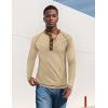 imageUOUA Mens Short Sleeve Henley Shirts Casual Comfortable Cotton TShirt Raglan Sleeve Summer Vintage Button Tops02 Khaki