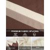 imageUOUA Mens Summer Track Suits 2 Piece Shorts Sets Short Sleeve Sweatsuit Outfits 14 Zip Golf Polo Splicing Striped ShirtsKhakistripe Beige