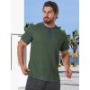 imageUOUA Mens Waffle Henley Short Sleeve Shirts Casual Basic Button TShirt Classic Summer Tops01 Army Green