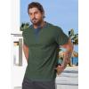 imageUOUA Mens Waffle Henley Short Sleeve Shirts Casual Basic Button TShirt Classic Summer Tops01 Army Green