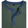 imageUOUA Mens Waffle Henley Short Sleeve Shirts Casual Basic Button TShirt Classic Summer Tops01 Army Green