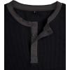 imageUOUA Mens Waffle Henley Short Sleeve Shirts Casual Basic Button TShirt Classic Summer Tops01 Black
