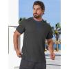 imageUOUA Mens Waffle Henley Short Sleeve Shirts Casual Basic Button TShirt Classic Summer Tops01 Dark Grey