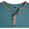 imageUOUA Mens Waffle Henley Short Sleeve Shirts Casual Basic Button TShirt Classic Summer Tops01 Denim Blue